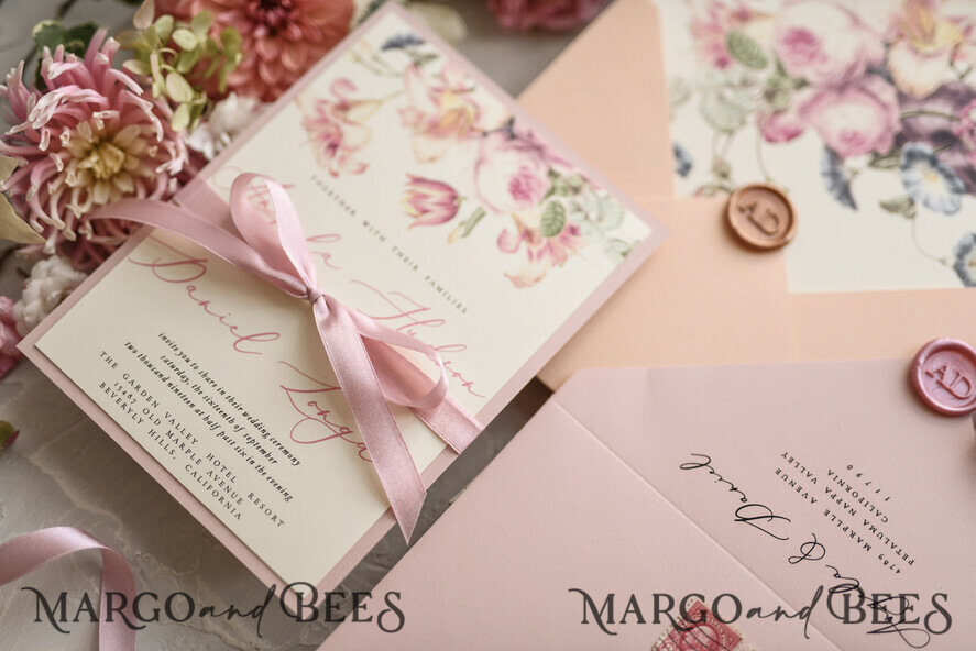WEDDING INVITATIONS floral / boho / watercolor Romantic Wedding invitations colorful romantic stationery flowers
