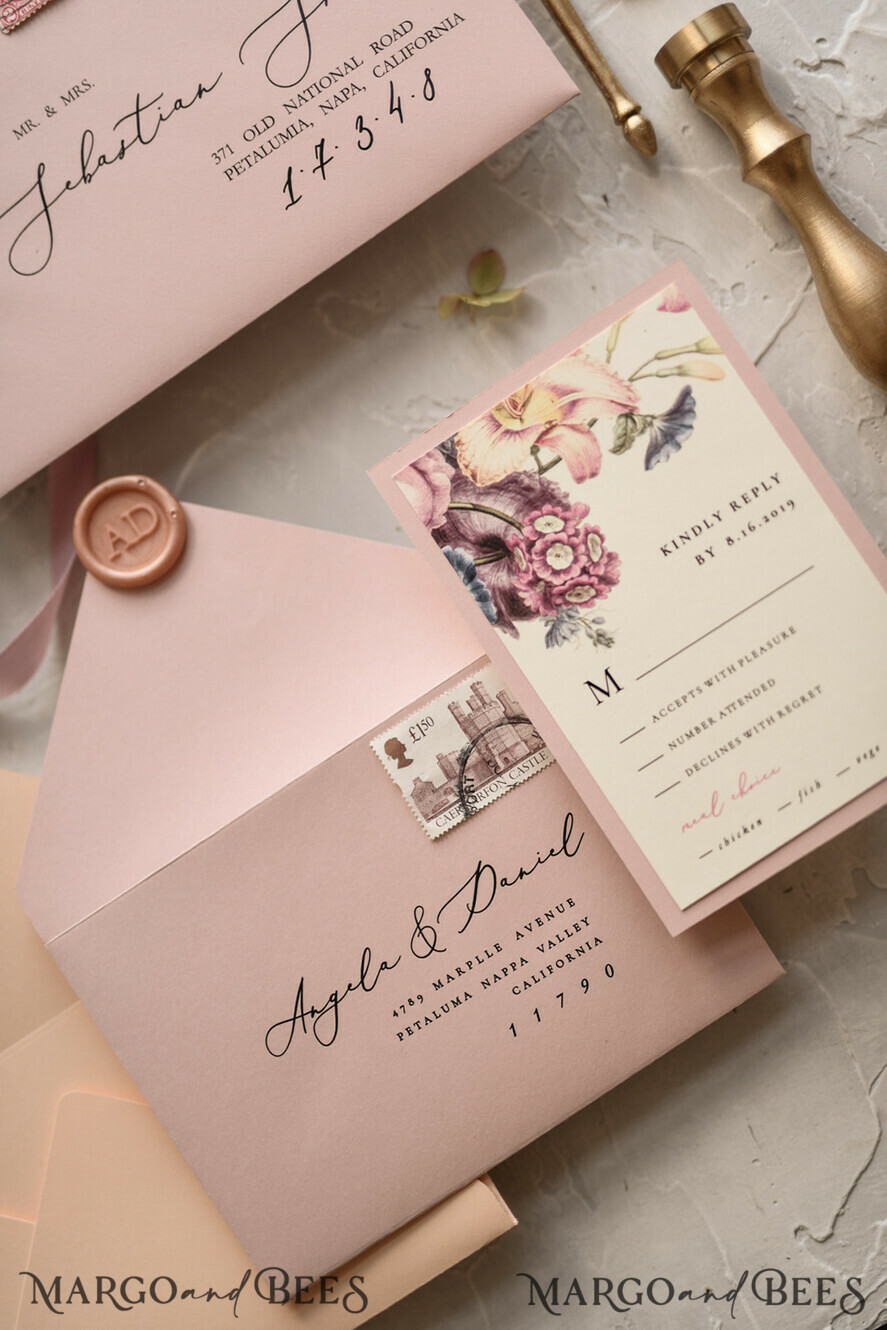WEDDING INVITATIONS floral / boho / watercolor Romantic Wedding invitations colorful romantic stationery flowers