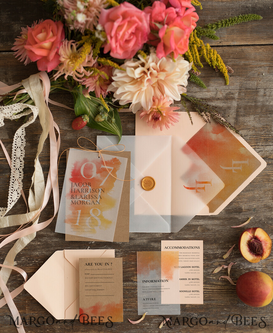 WEDDING INVITATIONS floral / boho / watercolor Beautiful wedding invitations romantic invites elegant