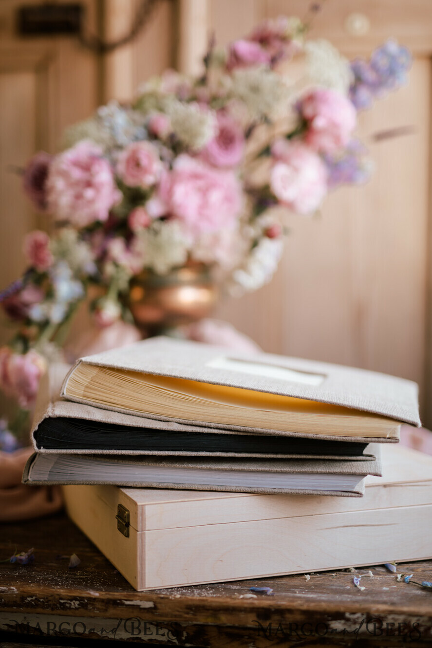 PHOTO ALBUM/ PHOTO BOX Polaroid photo album with writing space WEdding Combo Guestbook and Photo Album, Photo Booth Album with personalised pages