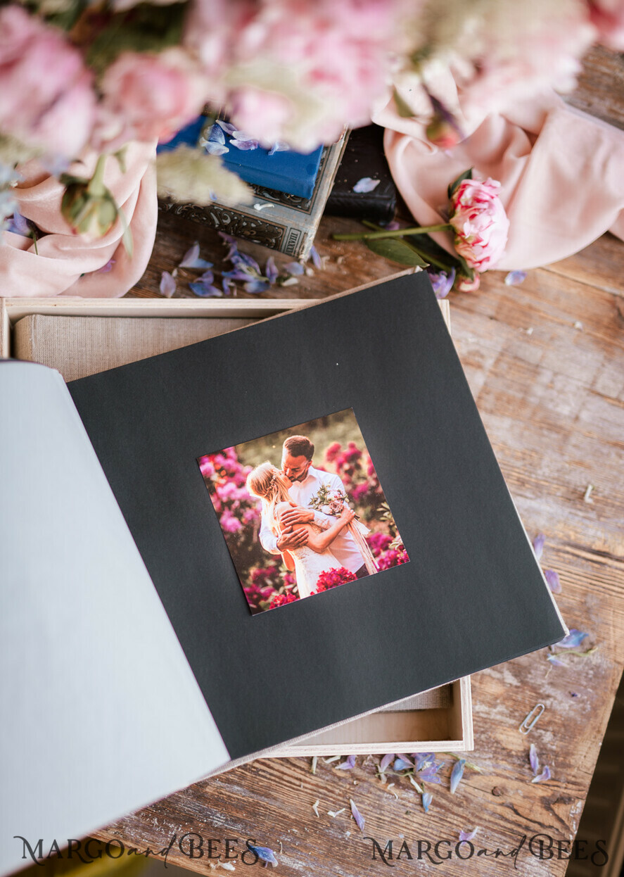 PHOTO ALBUM/ PHOTO BOX Polaroid photo album with writing space WEdding Combo Guestbook and Photo Album, Photo Booth Album with personalised pages
