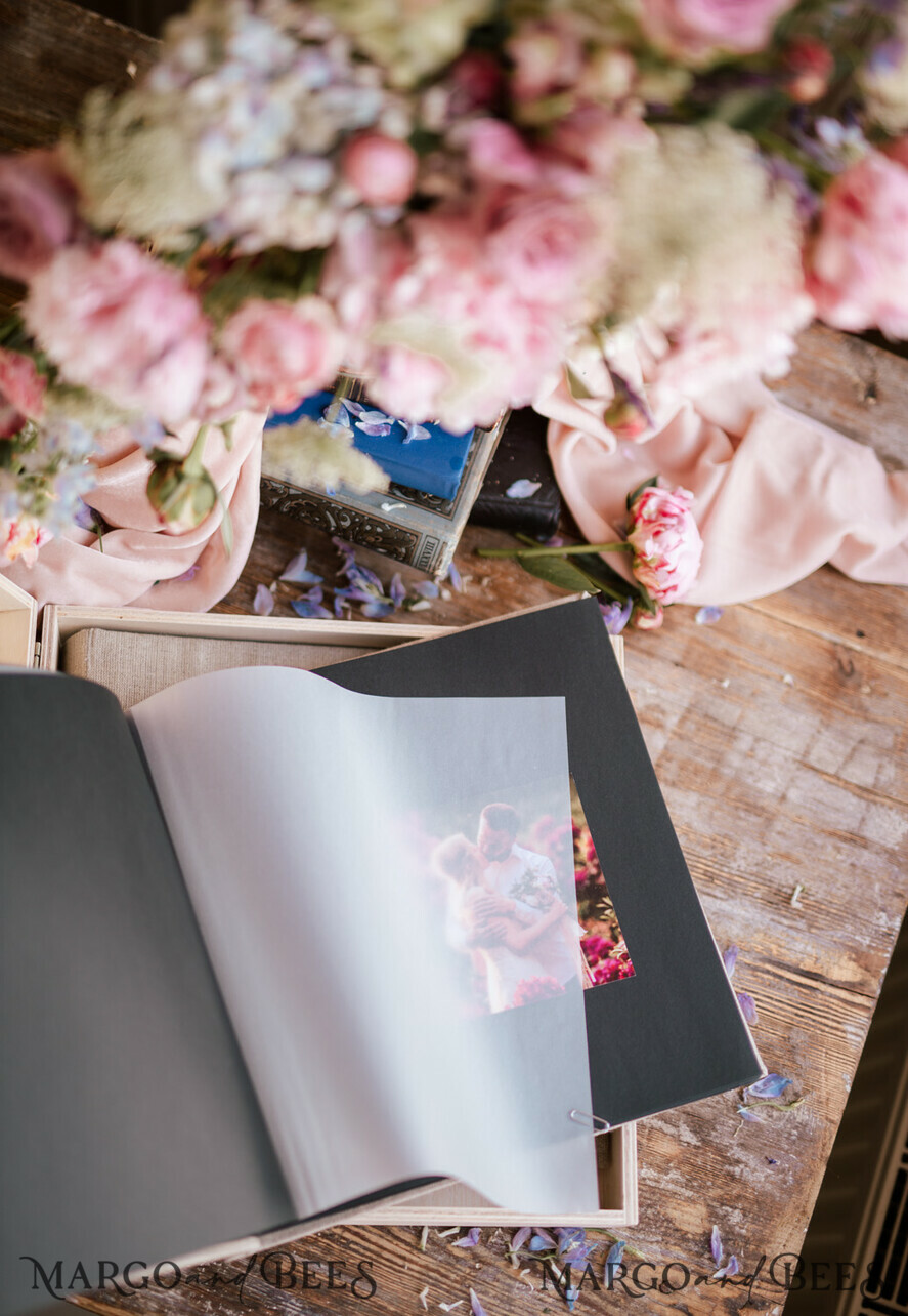 PHOTO ALBUM/ PHOTO BOX Polaroid photo album with writing space WEdding Combo Guestbook and Photo Album, Photo Booth Album with personalised pages