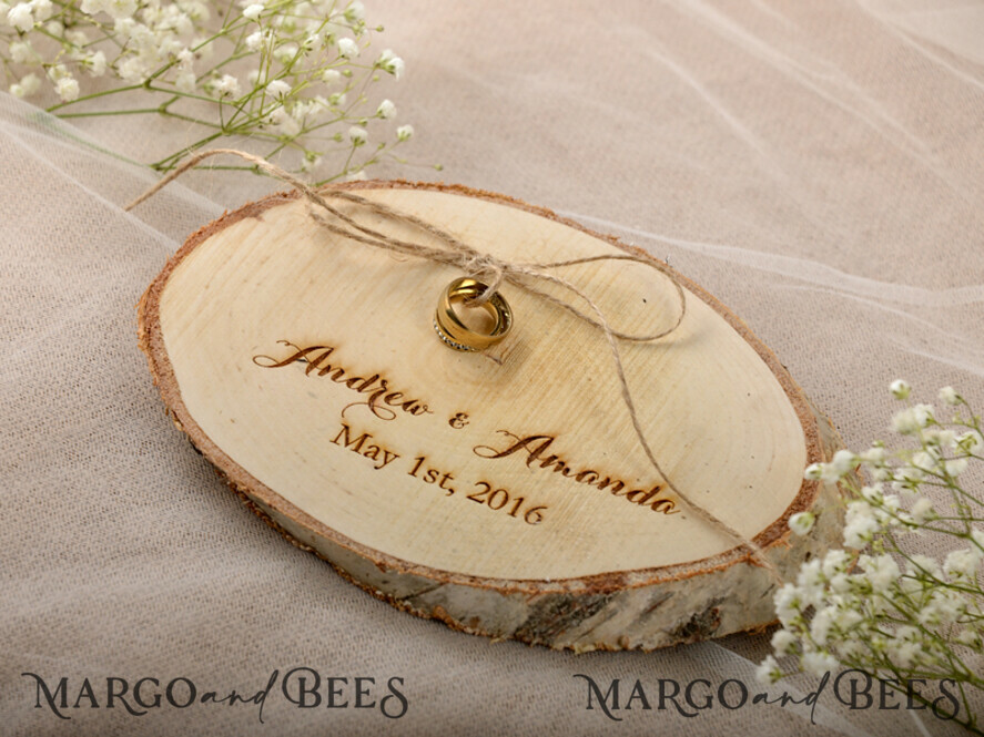 RING BEARER BOXES & PILLOWS Rustic Wedding Moss Bearer wood wedding ring box • wooden wedding rings box • rusticy ring box