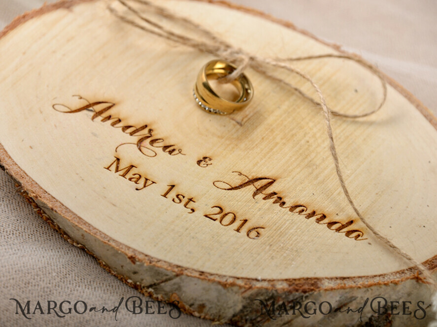 RING BEARER BOXES & PILLOWS Rustic Wedding Moss Bearer wood wedding ring box • wooden wedding rings box • rusticy ring box