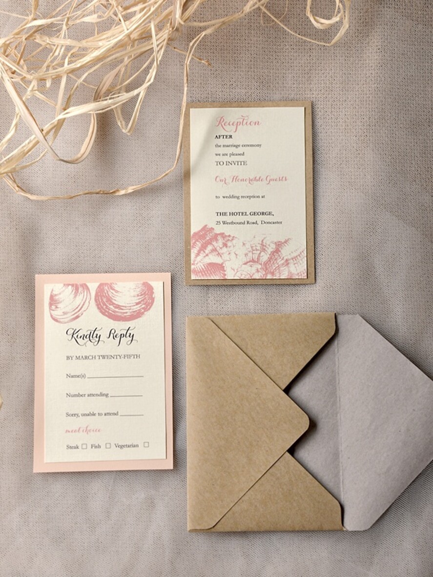 WEDDING INVITATIONS passport to love/ beach wedding invites Beach peach Wedding invitations Seashells Wedding Invites destination wedding Cards with tag