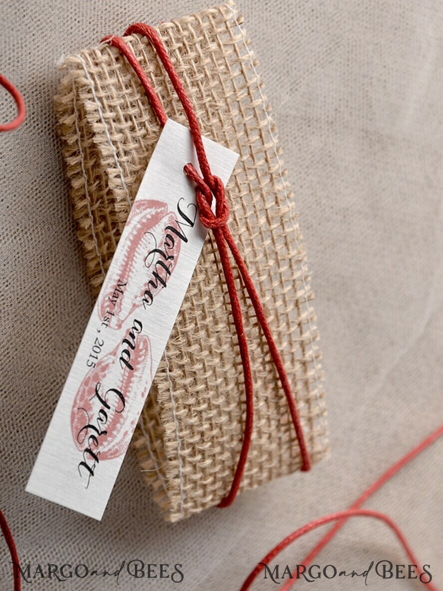 WEDDING INVITATIONS passport to love/ beach wedding invites Beach Wedding invitations Seashells Wedding Invites destination wedding Cards with burlap belly band