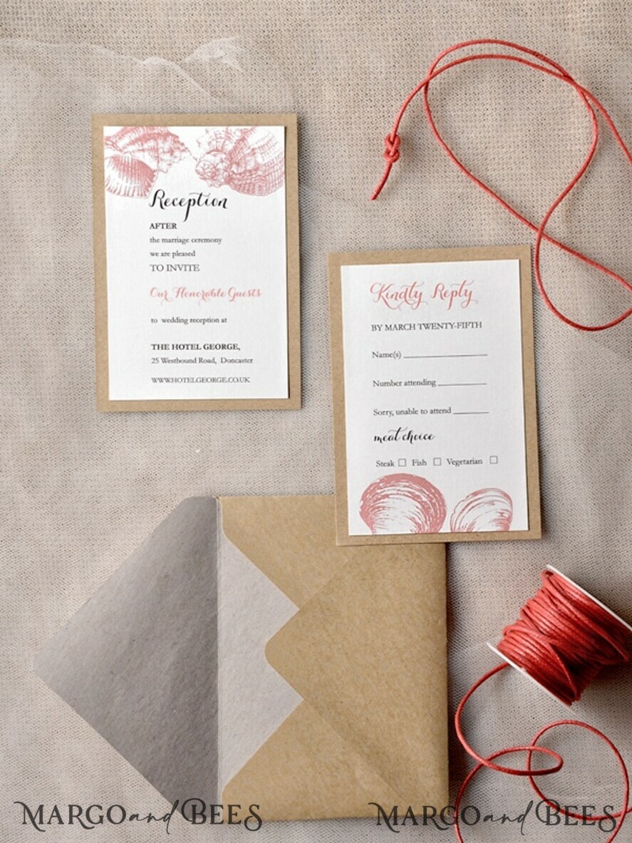WEDDING INVITATIONS passport to love/ beach wedding invites Beach Wedding invitations Seashells Wedding Invites destination wedding Cards with burlap belly band