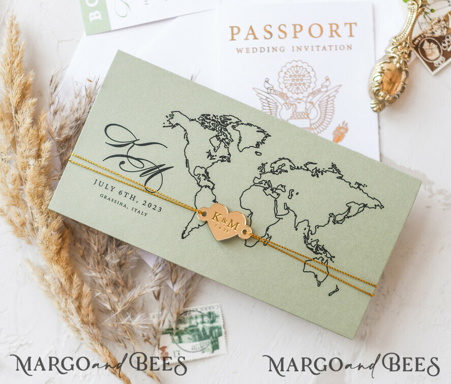 WEDDING INVITATIONS passport to love/ beach wedding invites White Gold Passport Wedding Invitation, Golden Plane Wedding Cards Boarding Pass, Travel Passport Wedding Invitations Abroad, Destination Wedding Invites, Travel Map Wedding Stationary