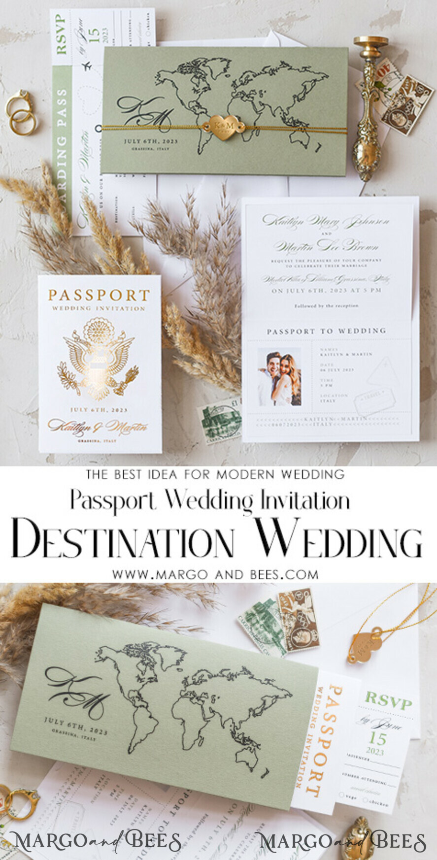 WEDDING INVITATIONS passport to love/ beach wedding invites White Gold Passport Wedding Invitation, Golden Plane Wedding Cards Boarding Pass, Travel Passport Wedding Invitations Abroad, Destination Wedding Invites, Travel Map Wedding Stationary