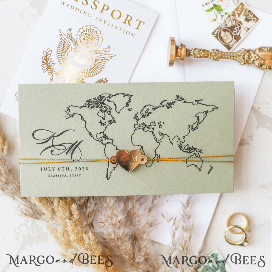 WEDDING INVITATIONS passport to love/ beach wedding invites White Gold Passport Wedding Invitation, Golden Plane Wedding Cards Boarding Pass, Travel Passport Wedding Invitations Abroad, Destination Wedding Invites, Travel Map Wedding Stationary