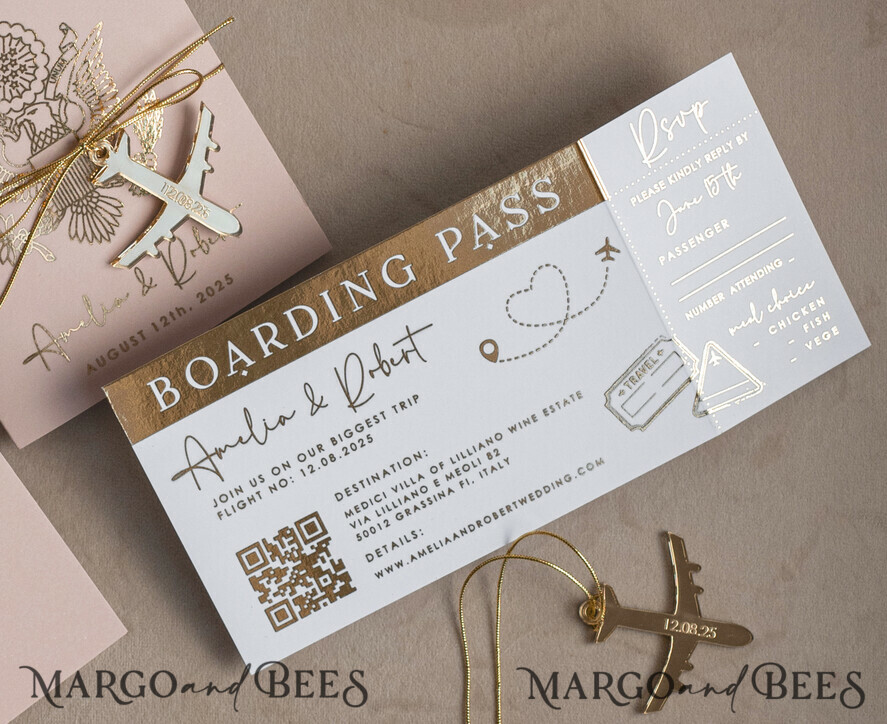 HOCHZEITS EINLADUNGEN Pass zur Liebe / Strandhochzeits-Einladungen Goldene Blühende Pink Passport Hochzeits Einladung, Goldene Hochzeitskarten Boarding Pass, Reise Pass Hochzeits Einladungen im Ausland, Ziel Hochzeits Einladungen, Reise Karte Hochzeitsstationery.