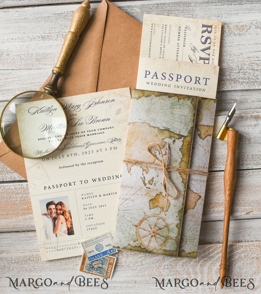 WEDDING INVITATIONS passport to love/ beach wedding invites Luxury Passport Wedding Invitation , Rustic Boarding Pass, Passport Wedding Invitations Abroad, Destination Wedding Invites, Travel Map Wedding Stationary