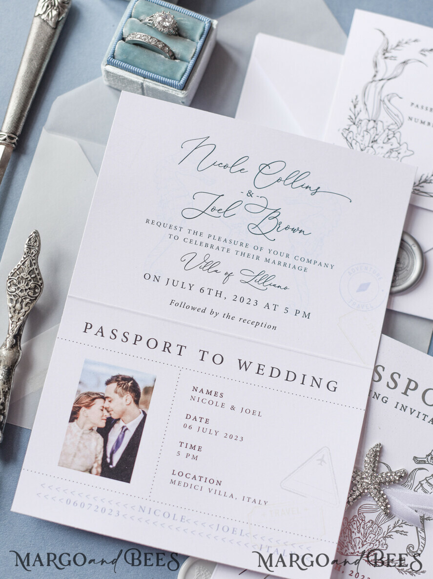 WEDDING INVITATIONS passport to love/ beach wedding invites The wedding invitations card, destination elopement stationery