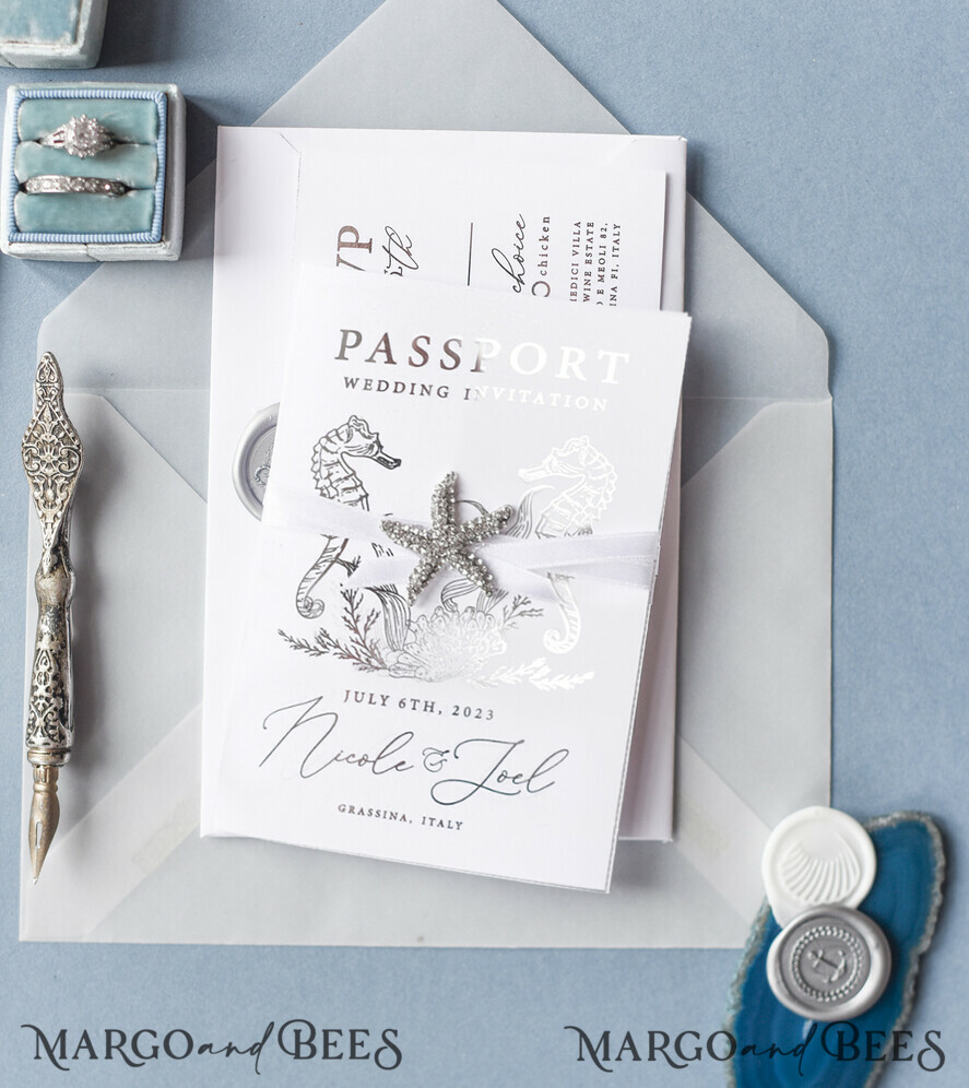 WEDDING INVITATIONS passport to love/ beach wedding invites The wedding invitations card, destination elopement stationery