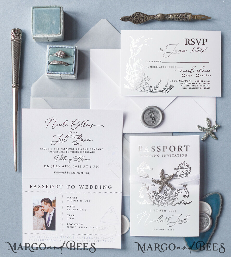 WEDDING INVITATIONS passport to love/ beach wedding invites The wedding invitations card, destination elopement stationery