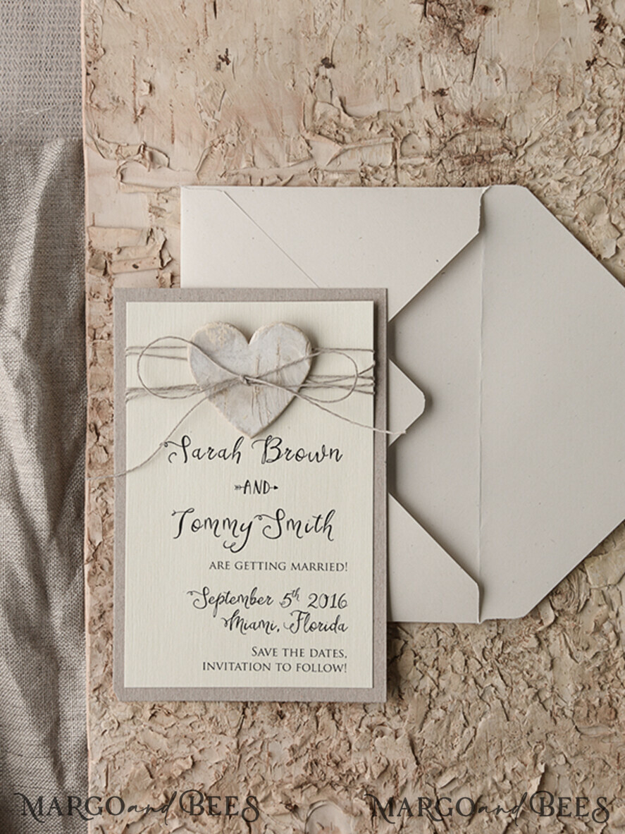 Save the date custom wording, shabby chic