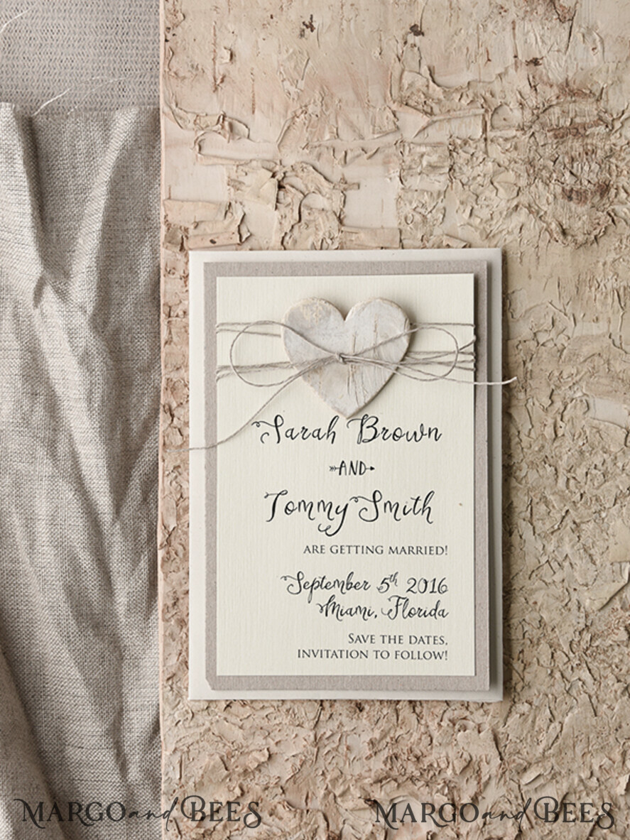 Save the date custom wording, shabby chic