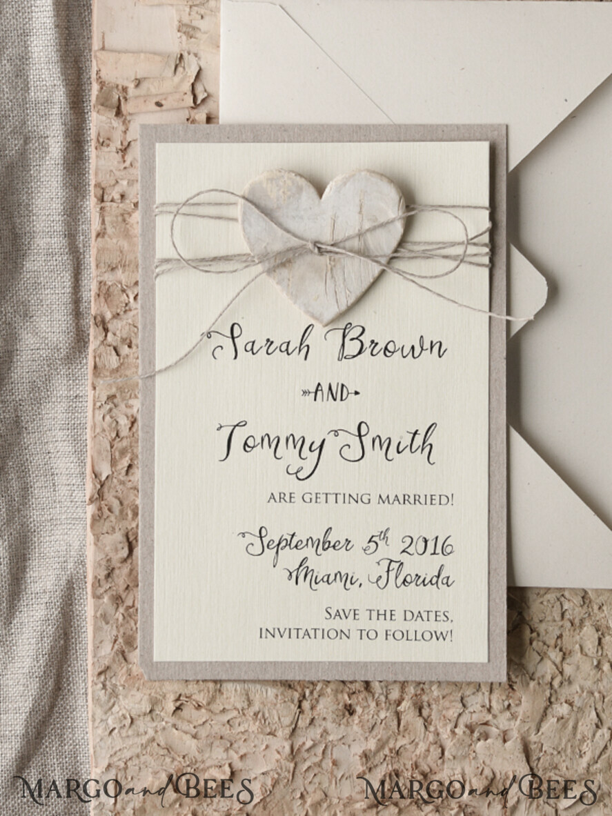 Save the date custom wording, shabby chic