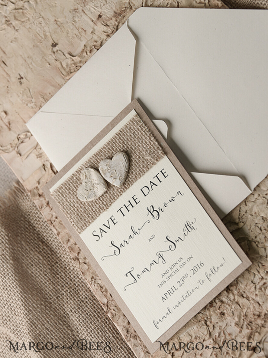 Save the date bespoke announcement card, vintage