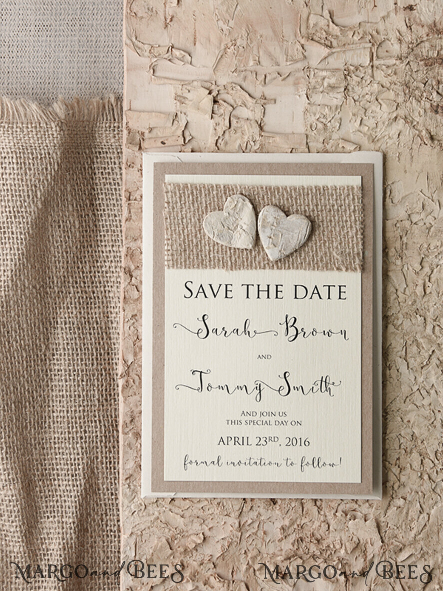 Save the date bespoke announcement card, vintage