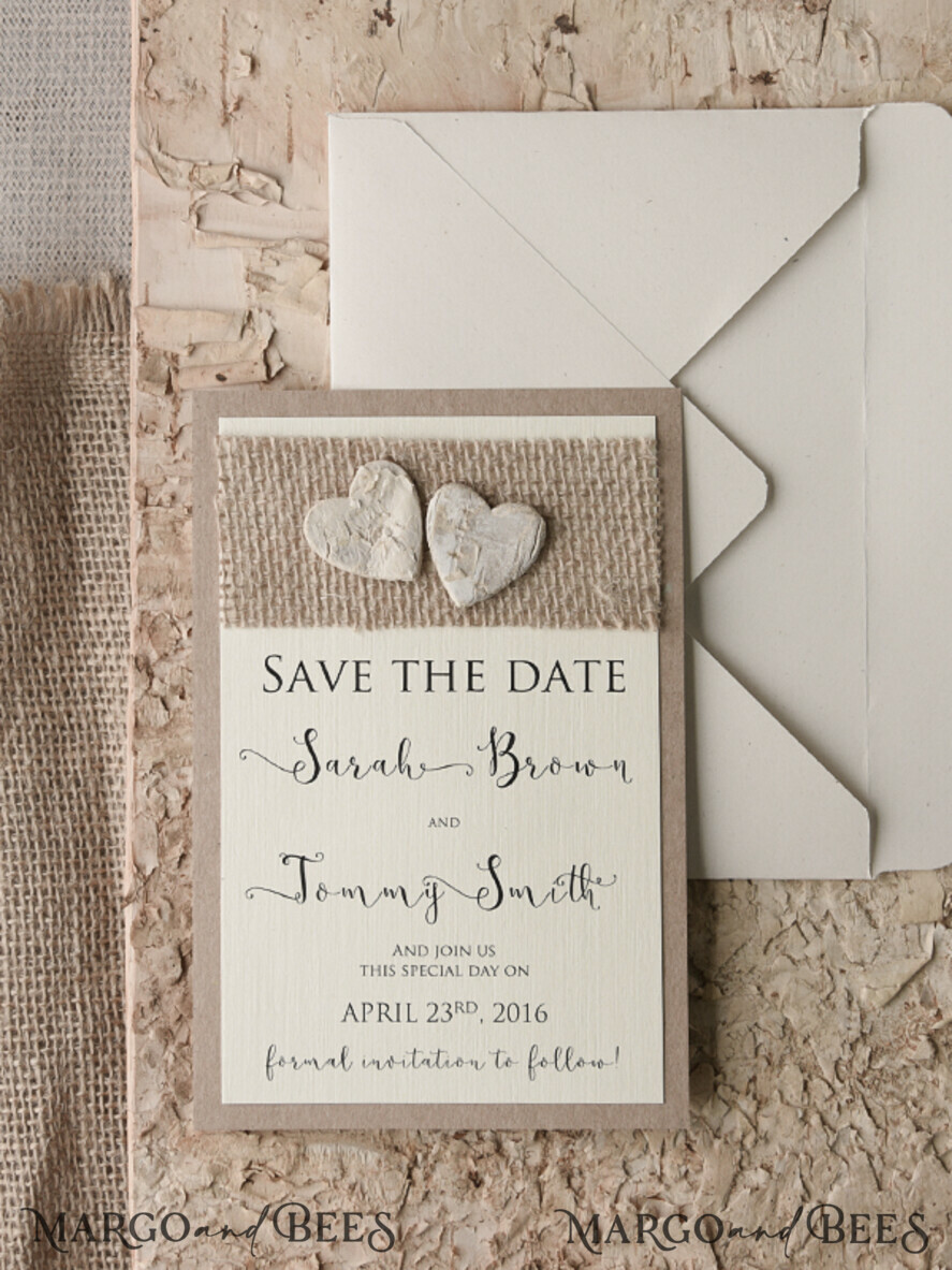 Save the date bespoke announcement card, vintage