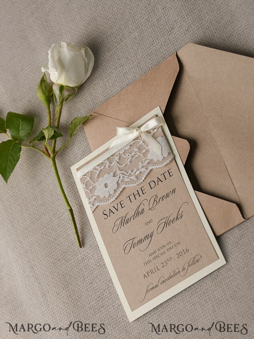 Save the date wedding card, country