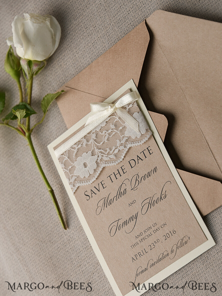 Save the date wedding card, country