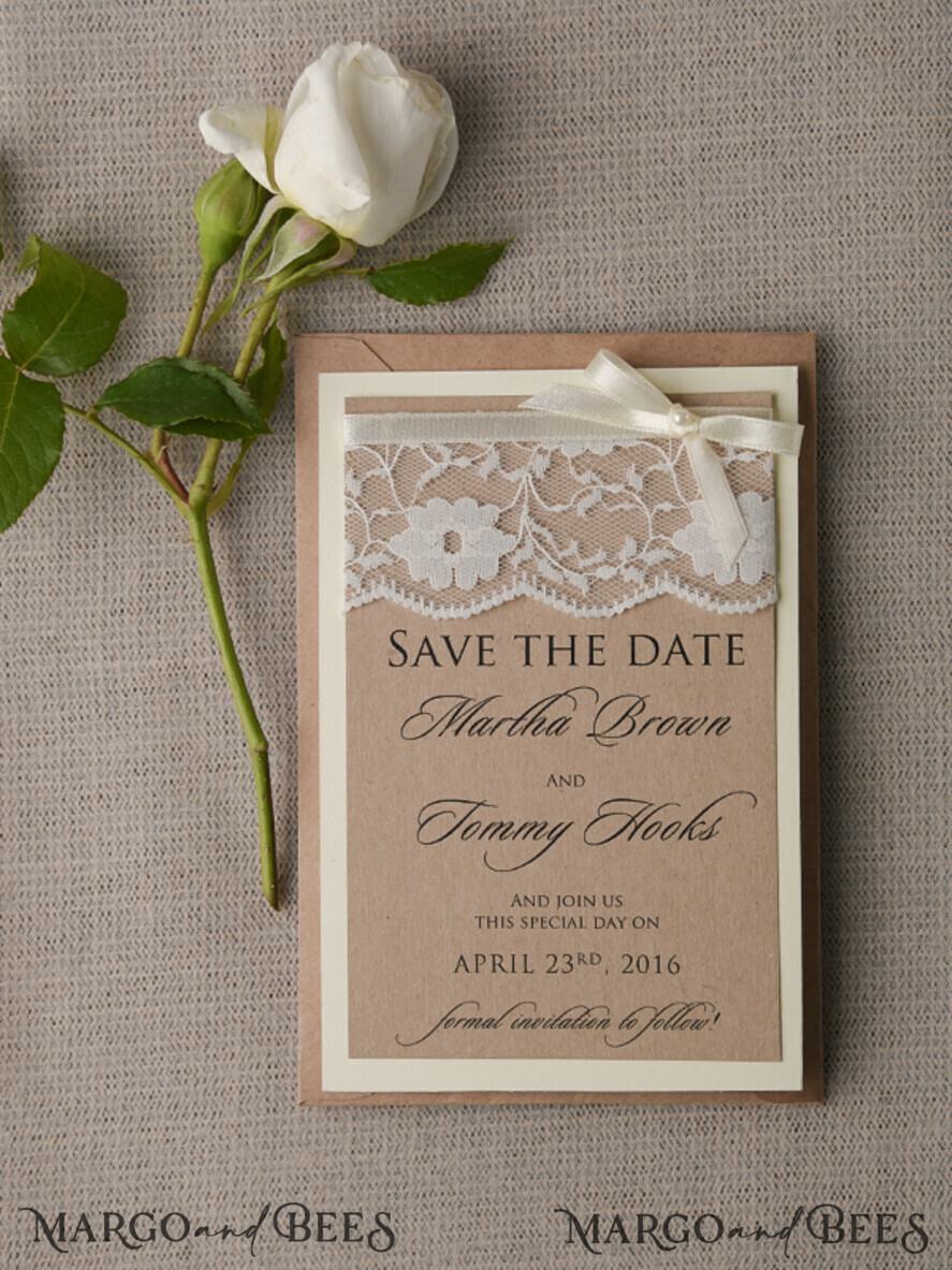 Save the date wedding card, country