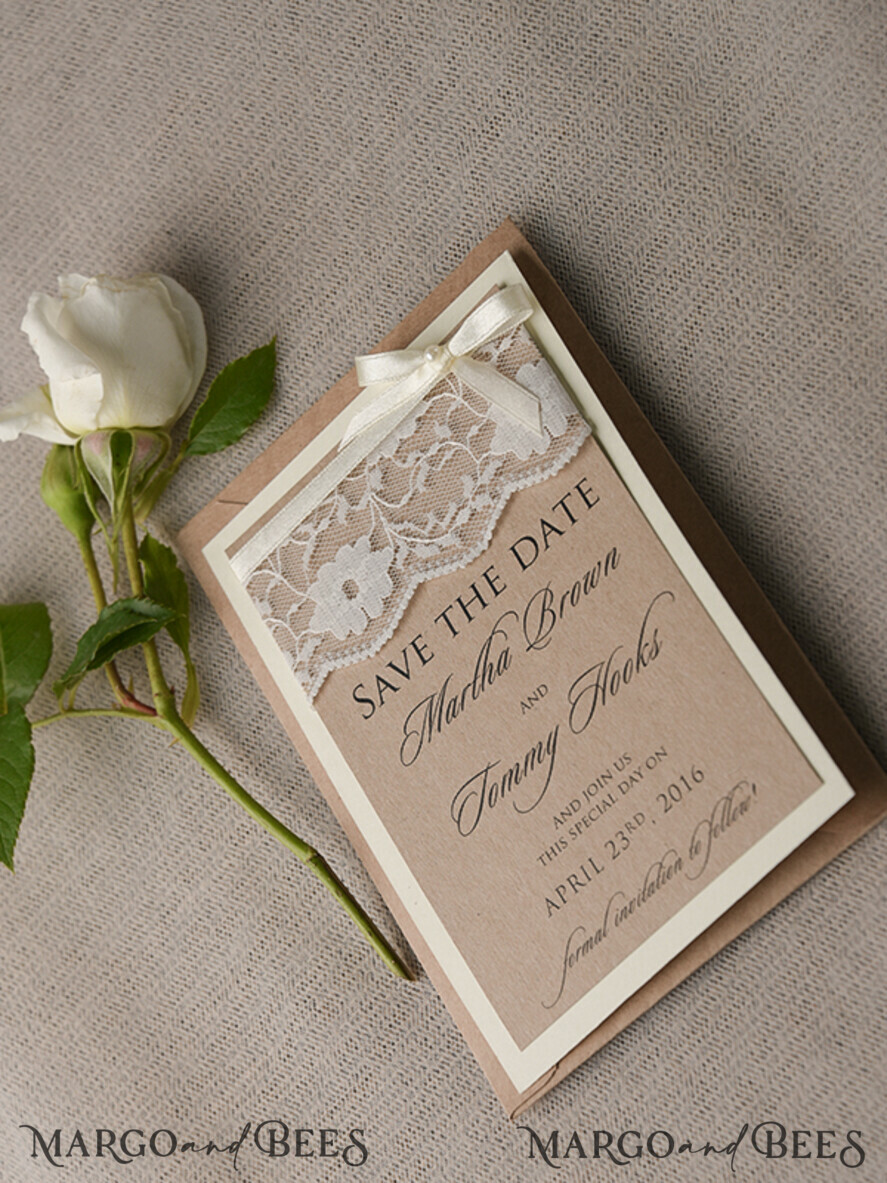 Save the date wedding card, country
