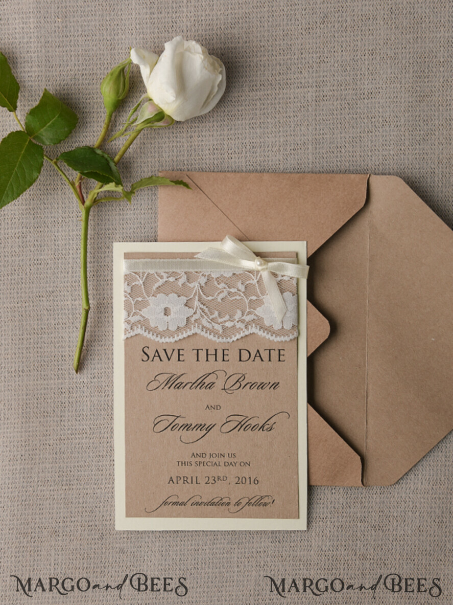 Save the date wedding card, country