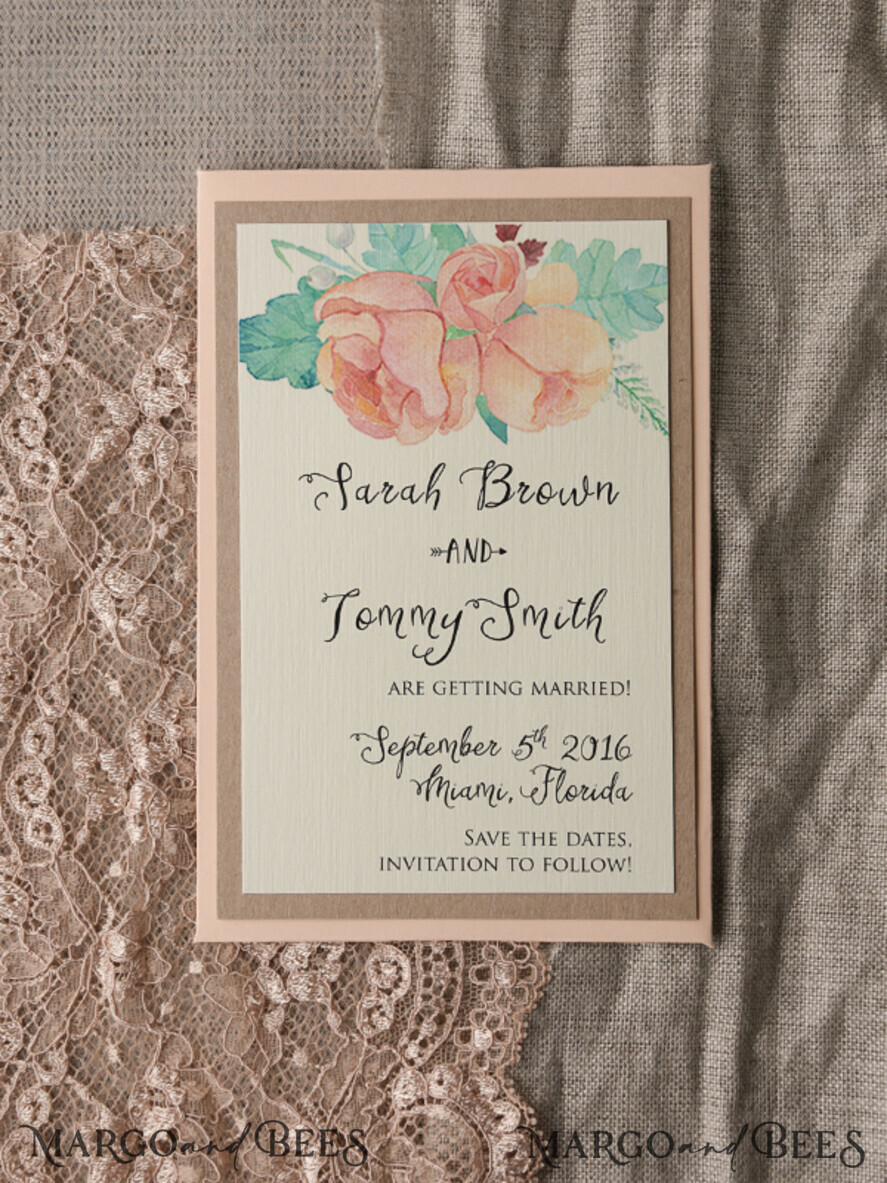 Bespoke wedding save the date, shabby chic