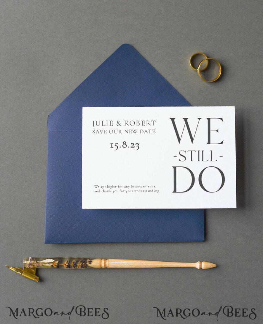 Save the Date simple form card with an envelope