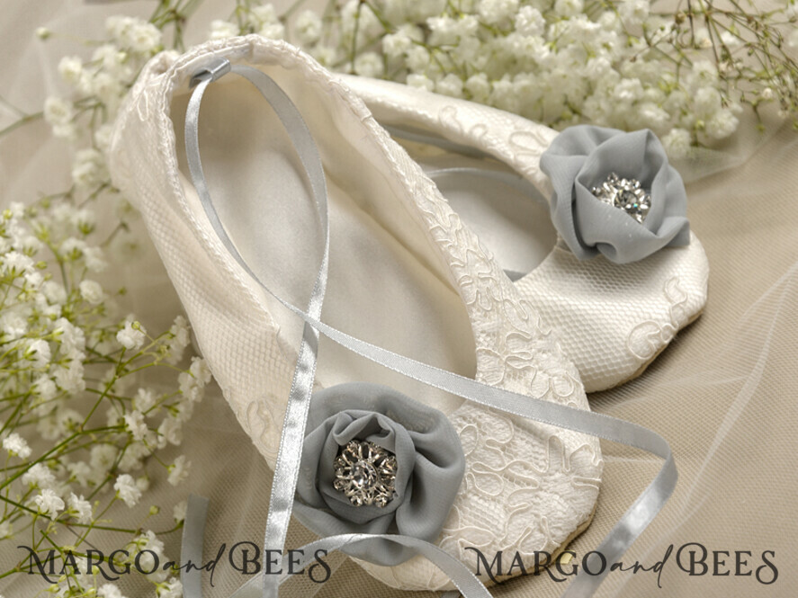BASKET, PILLOWS & SHOES Satin Flower Girl Shoes basket