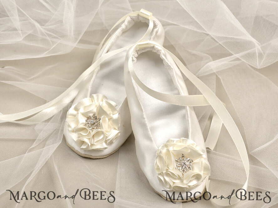 BASKET, PILLOWS & SHOES Satin Flower Girl Shoes shoes