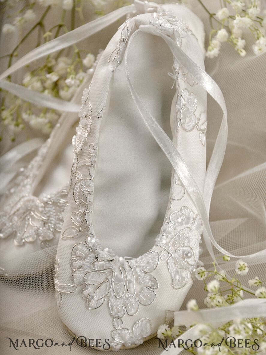 BASKET, PILLOWS & SHOES Satin Flower Girl Shoes basket