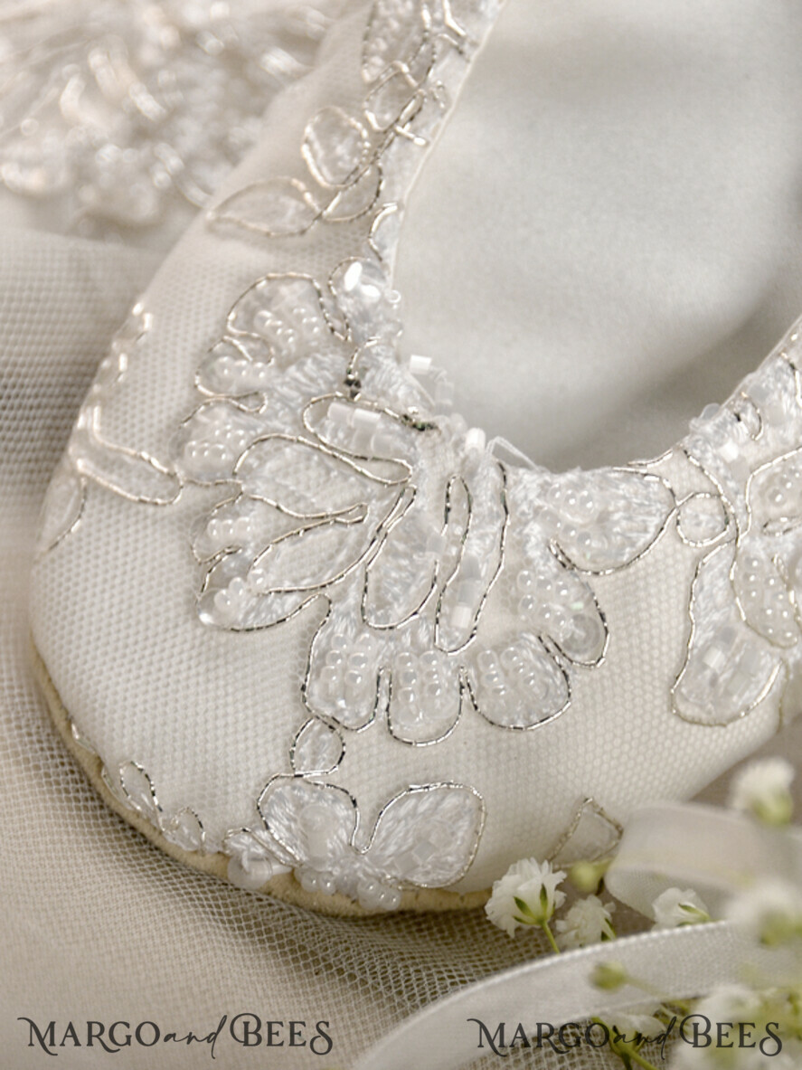 BASKET, PILLOWS & SHOES Satin Flower Girl Shoes basket