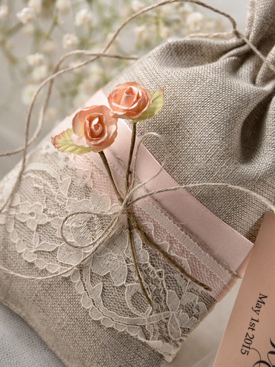 WEDDING FAVORS Shabby Chic Linen Favor Bags wedding favor ideas Rustic Linen bags