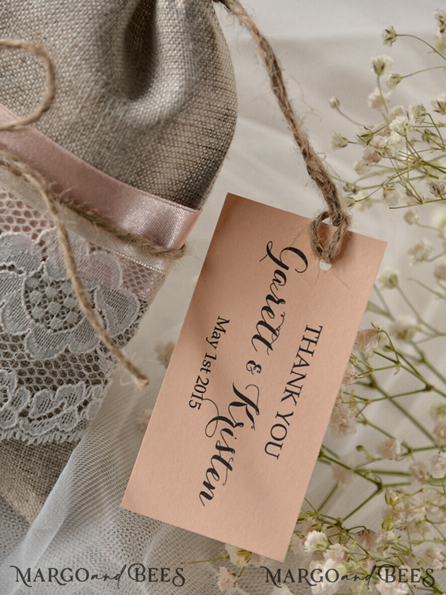 WEDDING FAVORS Shabby Chic Linen Favor Bags wedding favor linen rustic bags