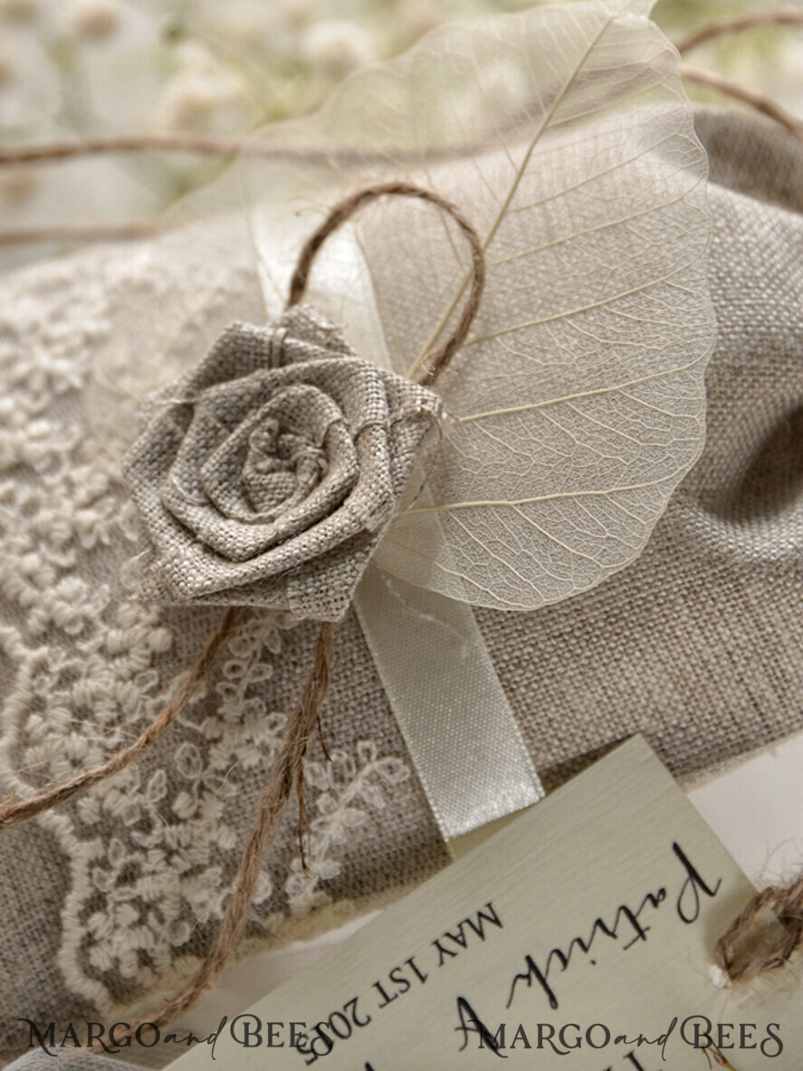 WEDDING FAVORS Shabby Chic Linen Favor Bags wedding Favors, shabby chic linen bags