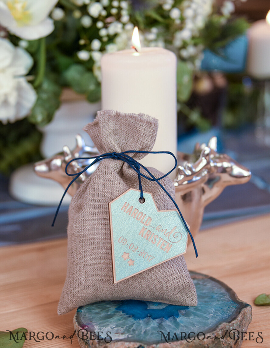 WEDDING FAVORS Shabby Chic Linen Favor Bags Wedding Thank You favors shabby chic linen bag