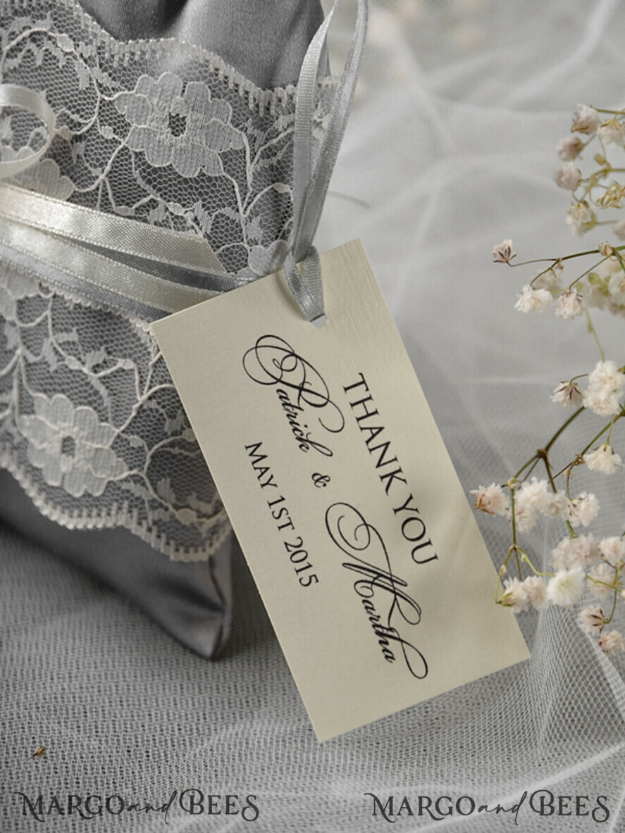 HOCHZEITSGESCHENKE Geschenktüten aus Satin und Spitze Hochzeitsgeschenke, Spitzen-Satin-Tasche