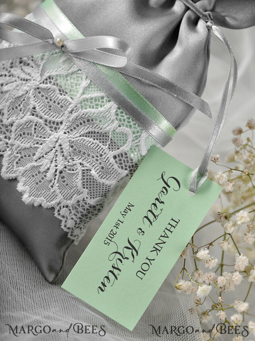 HOCHZEITSGESCHENKE Geschenktüten aus Satin und Spitze Hochzeitsgeschenk, Vintage-Spitzen-Satinbeutel
