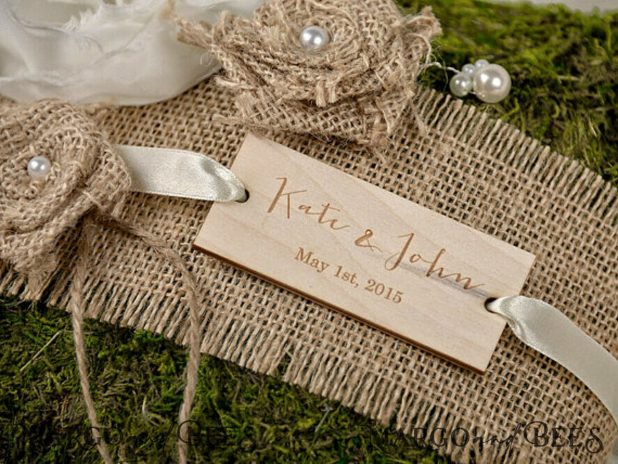 RING BEARER BOXES & PILLOWS moss rustic ring box