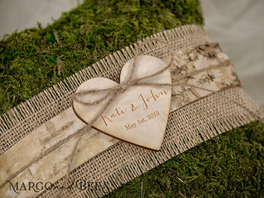 RING BEARER BOXES & PILLOWS moss rustic wedding bearers