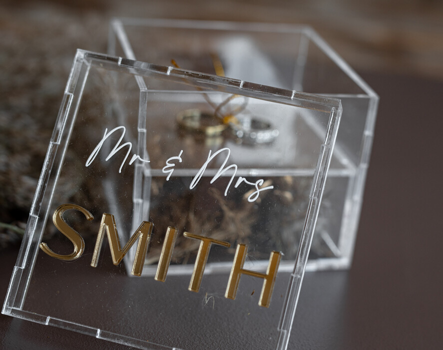RING BEARER BOXES & PILLOWS Clear Gold Acrylic Ring Box Ring Box for Wedding Ceremony 3 rings, Clear Acrylic Golden Wedding Ring Box for ceremony, Boho Glam Wedding Ring Boxes, Luxury Acrylic Gold Ring box double Custom Colors