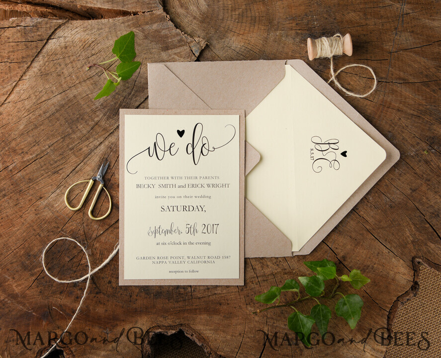 WEDDING INVITATIONS forest / Mountains / woodland theme Wedding invitations custom colors, natural rustic stationery