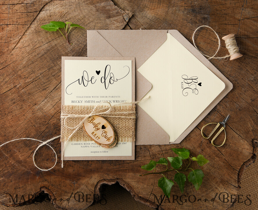 WEDDING INVITATIONS forest / Mountains / woodland theme Wedding invitations custom colors, natural rustic stationery