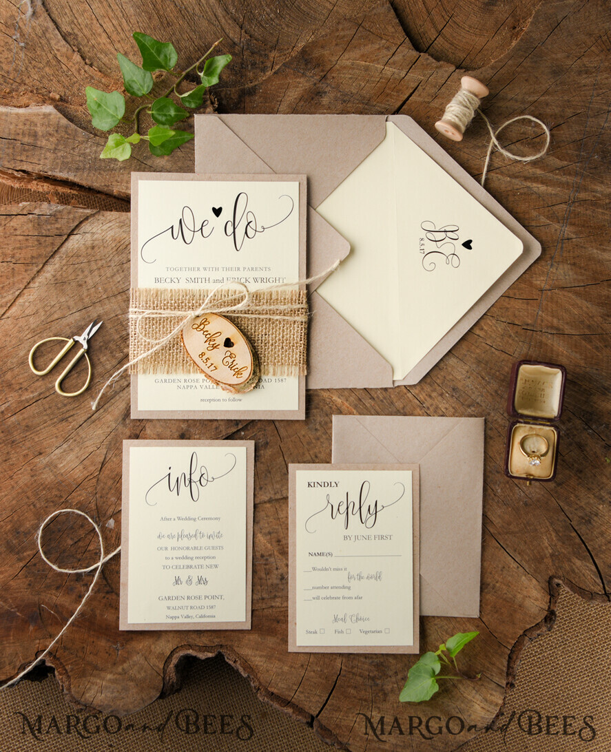 WEDDING INVITATIONS forest / Mountains / woodland theme Wedding invitations custom colors, natural rustic stationery