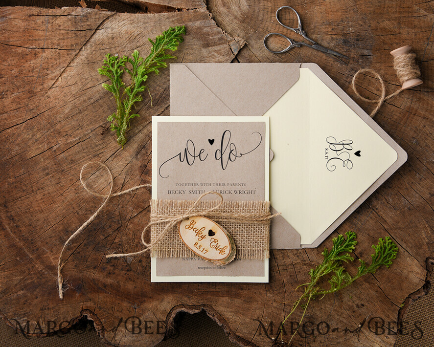 WEDDING INVITATIONS forest / Mountains / woodland theme Personalised Wedding invitations, rustic barn invites