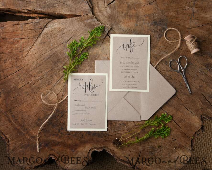 WEDDING INVITATIONS forest / Mountains / woodland theme Personalised Wedding invitations, rustic barn invites